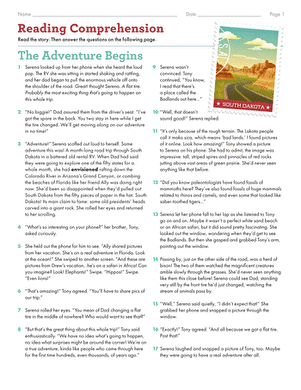 Reading Comprehension: The Adventure Begins