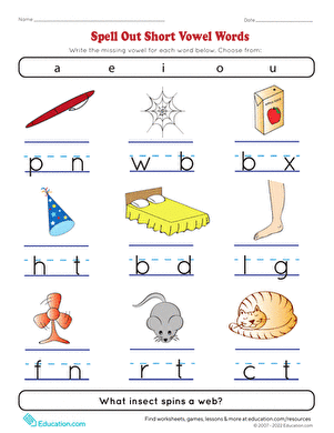 Spell Out Short Vowel Words